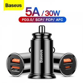 Imagem da oferta Carregador de Carro Baseus 30W Quick Charge 4.0, USB 3.0