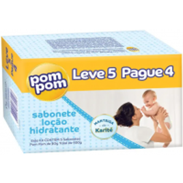 Imagem da oferta 2 Pacotes Sabonete Infantil Pom Pom Hidratante 80gr - 5 Unidades