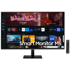 Imagem da oferta Smart Monitor Samsung M5 27" FHD Tela Plana 60Hz 4ms HDMI USB Smart Hub Gaming Hub AirPlay - LS27CM500ELXZD