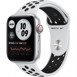 Apple Watch SE GPS, 44mm, Caixa Cinza Espacial de Alumínio com Pulseira Esportiva Nike