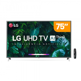 Imagem da oferta Smart TV LG 75'' 4K UHD Bluetooh Wi-fi ThinQ AI Google Assistente Alexa - 75UN801C0SB