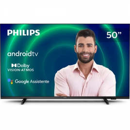 Imagem da oferta Smart TV Philips Android 50" 4K Google Assistant Comando de Voz - 50pug7406/78