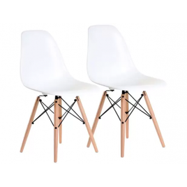 Imagem da oferta 2 pares - Jogo de Cadeiras Pé Palito Assento Branco Nell - EAM-BR1 (4 unidades total)