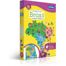 Toyster Quebra-Cabeça Cartonado Mapa do Brasil 100 Peças