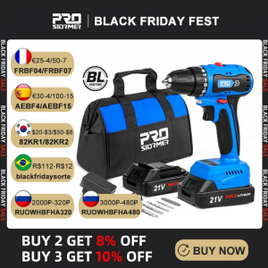 Parafusadeira Elétrica sem Fio 20v/21v Brushless 40nm/45nm Ptet009a