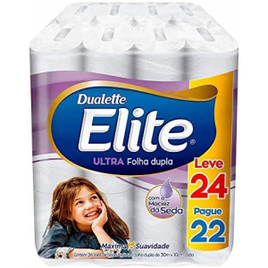 Imagem da oferta Papel Higiênico Elite Dualette Folha Dupla Ultra 24 rolos