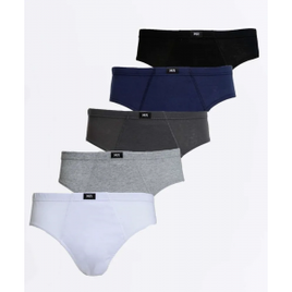 Kit 5 Cuecas Slip Masculinas Marisa
