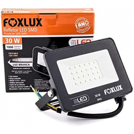 Imagem da oferta Refletor LED Foxlux 30W 6500K Preto Bivolt