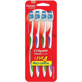 Imagem da oferta 3 Unidades Escova Dental Colgate Classic Clean - 4 Unidades Cada (12 Unidades)