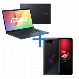 Kit Notebook Asus VivoBook i7-1165G7 8GB SSD 256GB Intel Iris Xe Tela 15,6" FHD W11 X513EA-EJ3012W + Smartphone ROG Phone 5s 8GB RAM 128GB