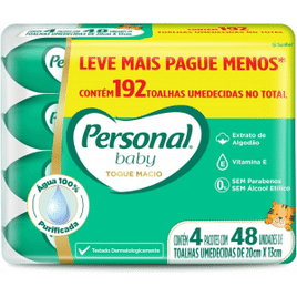 Imagem da oferta Personal Toalha Umedecida Personal Baby Toque Macio - 192 unidades