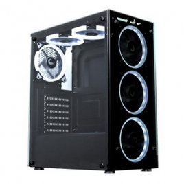 Gabinete Rise Mode Glass 06 Frente e Lateral em Vidro Preto - RM-CA-06-FB