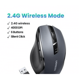 Imagem da oferta UGREEN Mouse Sem Fio Bluetooth 5.0 6 Botões Silenciosos 2.4G Com USB Mini Receptor Nível DPI 5 Configuração 4