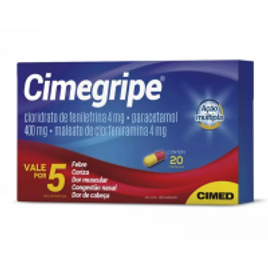 Imagem da oferta Paracetamol + Clorfeniramina + Fenilefrina - Cimegripe 20 Cápsulas