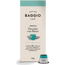 Imagem da oferta 10 Unidades Cápsulas de Café Aroma Chocolate C/ Menta Baggio Café Compatível com Nespresso - 10 Cápsulas (Total 100 Unidades)