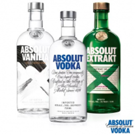 Imagem da oferta Kit Vodka Absolut Original + Vodka Absolut Extrakt + Vodka Absolut Vanilla 750ml