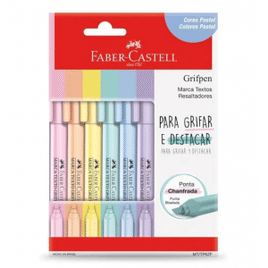 Imagem da oferta Faber-Castell Grifpen - Caneta Marca Texto Tons Pastel 6 Cores