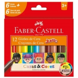 Imagem da oferta Gizão de Cera Faber-Castell Caras & Cores 6 Cores + 6 Tons de Pele