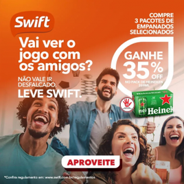Imagem da oferta Compre 3 Pacotes de Empanados da Seleção e Ganhe 35% de Desconto no Pack de Heineken