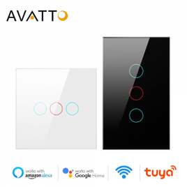 Interruptor de Luz Inteligente com Painel de Vidro Luxuray Avatto Tuya
