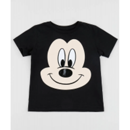 Imagem da oferta Camiseta Infantil Mickey Manga Curta Gola Careca Preta