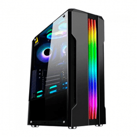 Imagem da oferta Gabinete Gamer 1STPlayer Rainbow R3-A RGB Mid-Tower Lateral de Vidro Preto R3-ABK