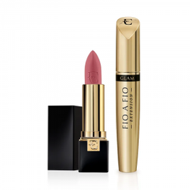 Kit Glam Batom Absoluto Matte Nude + Máscara Cílios Fio A Fio Extension