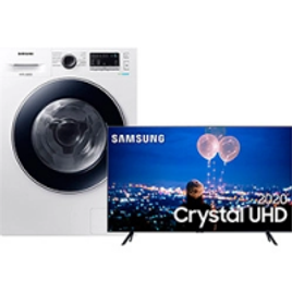 Imagem da oferta Samsung Smart TV 55'' Crystal UHD 55TU8000 4K + Lava e Seca Samsung 11Kg WD11M4453JW