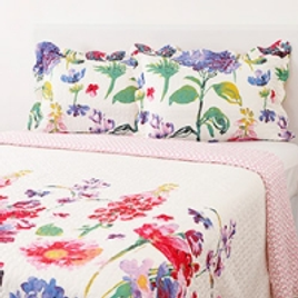 Imagem da oferta Colcha Queen Boutis Florescer  com 2 Portas Travesseiros - Casa & Conforto