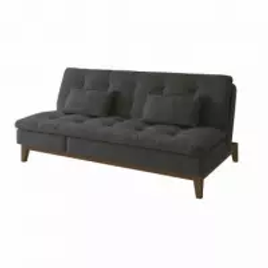 Sofá-Cama 3 Lugares Casal Amanda com Chaise e Pés de Madeira Suede - Mobly