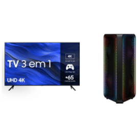 Imagem da oferta Kit Smart TV  Samsung 65" UHD 4K 65CU7700 2023 + Sound Tower MX-ST45B