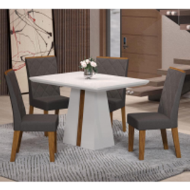 Imagem da oferta Mesa de Jantar Viero Esmeralda 4 Cadeiras em Tecido Veludo