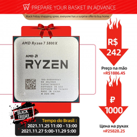 Amd ryzen 7 processador cpu 5800x am4 3.8 ghz 8 núcleos 16-thread r7 5800x cpu 100-000000063