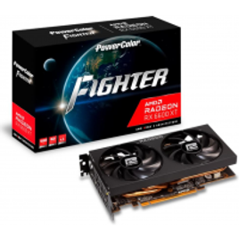Placa de Vídeo Power Color Fighter AMD Radeon RX 6600 XT 8GB GDDR6 Ray Tracing Preta - AXRX 6600XT 8GBD6-3DH