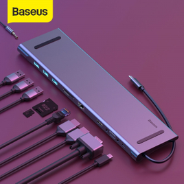 Imagem da oferta Baseus HUB 10 in 1 Tipo C Para USB 3.0 HDMI com RJ45