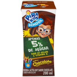 Imagem da oferta 5 Unidades Bebida Láctea Sabor Chocolate Pirakids School 200ml