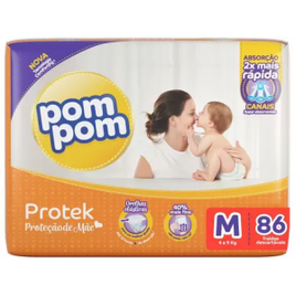 Imagem da oferta Fralda Pom Pom Protek Proteção de Mãe M - 86 Unidades