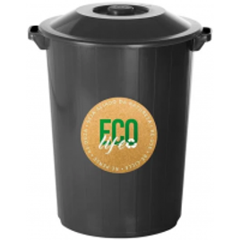 Lixeira de Plástico Plasvale Recycle Preta 64 Litros