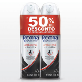 Imagem da oferta Kit 2 Unidades Desodorante Aerosol Rexona Feminino Antibacterial Invisible 90g