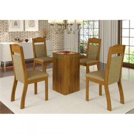 Imagem da oferta Mesa de Jantar com 4 Cadeiras Viero Natali