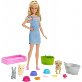 Imagem da oferta Boneca Barbie - Banho de Cachorrinhos Mattel FXH11 Multicor