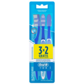 Imagem da oferta Kit 3 Escovas Dental Oral-B 123 Limpeza Brilhante
