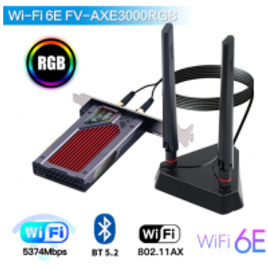Imagem da oferta Placa de Rede Gamer Pci-express Wifi 6E Fenvi FV-AXE3000 RGB