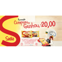 Imagem da oferta Promoção Sadia - Compre 2 Lasanhas e Ganhe R$ 20 no RecargaPay