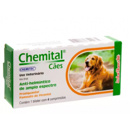 Imagem da oferta Vermífugo para cães Chemital c/ 4 comprimidos