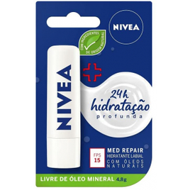 2 Unidades Protetor Labial Nivea Med Repair Transparente - 4.8g