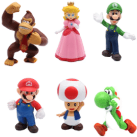 Imagem da oferta Boneco Colecionável Super Mario Bros PVC - 6 Peças