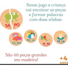 Imagem da oferta Jogo Educativo Sílabas Em Madeira Coleção Crescer - Nig Brinquedos