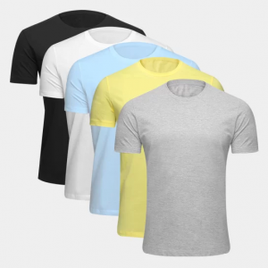 Imagem da oferta Kit Camiseta Básica com 5 Peças Masculina