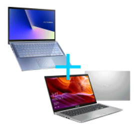 Imagem da oferta Notebook ASUS ZenBook UX431FA-AN203T Azul Claro Metálico + Notebook ASUS X509JA-BR424T Prata Metalico